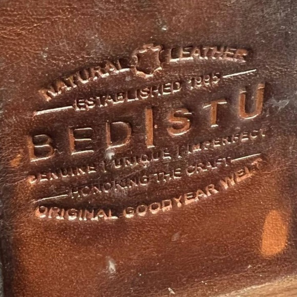 BED STU Isla Lux Heeled Ankle Boots Black Calf Hair Accent Women's Size 8 - Picture 10 of 10